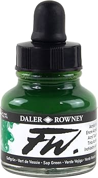 Amazon.com: Daler-Rowney FW Acrylic Ink Bottle Sap Green